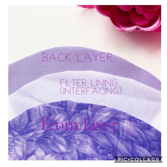 3/$25 Triple Layer Handmade Face Mask - Picture 3 of 5